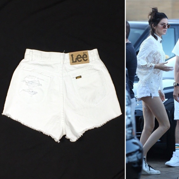 Lee Pants - 80s LEE Custom Frayed Edge Denim High Waist Shorts